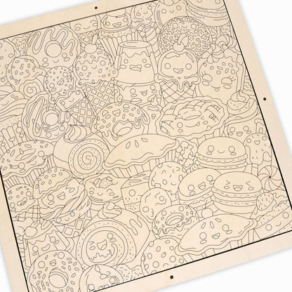 Snack Squad - Träpussel att färglägga