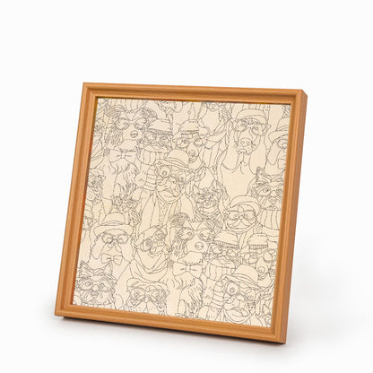 Hundar med glasögon - Träpussel att färglägga