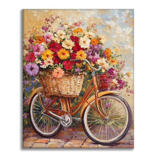 Blommor och Cyklar - Måla efter Nummer