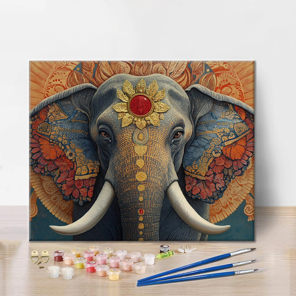 Helig Elefant - Måla efter Nummer