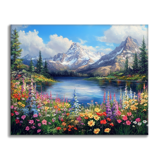 Scenisk Blomning - Måla efter Nummer