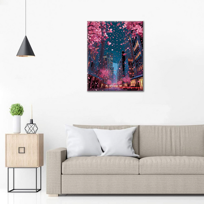 Staden Blooms Cherry - Måla efter siffror