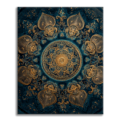 Gyllene Lotus Mandala - Måla efter siffror