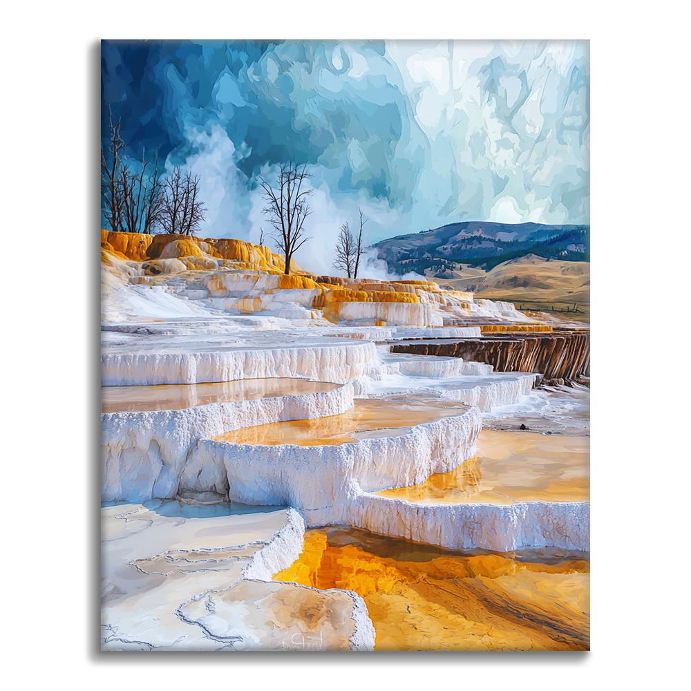 Mammoth Hot Springs-terrasser - Måla efter siffror