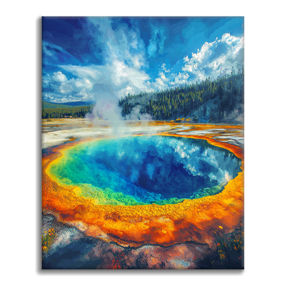 Morning Glory Pool - Måla efter siffror