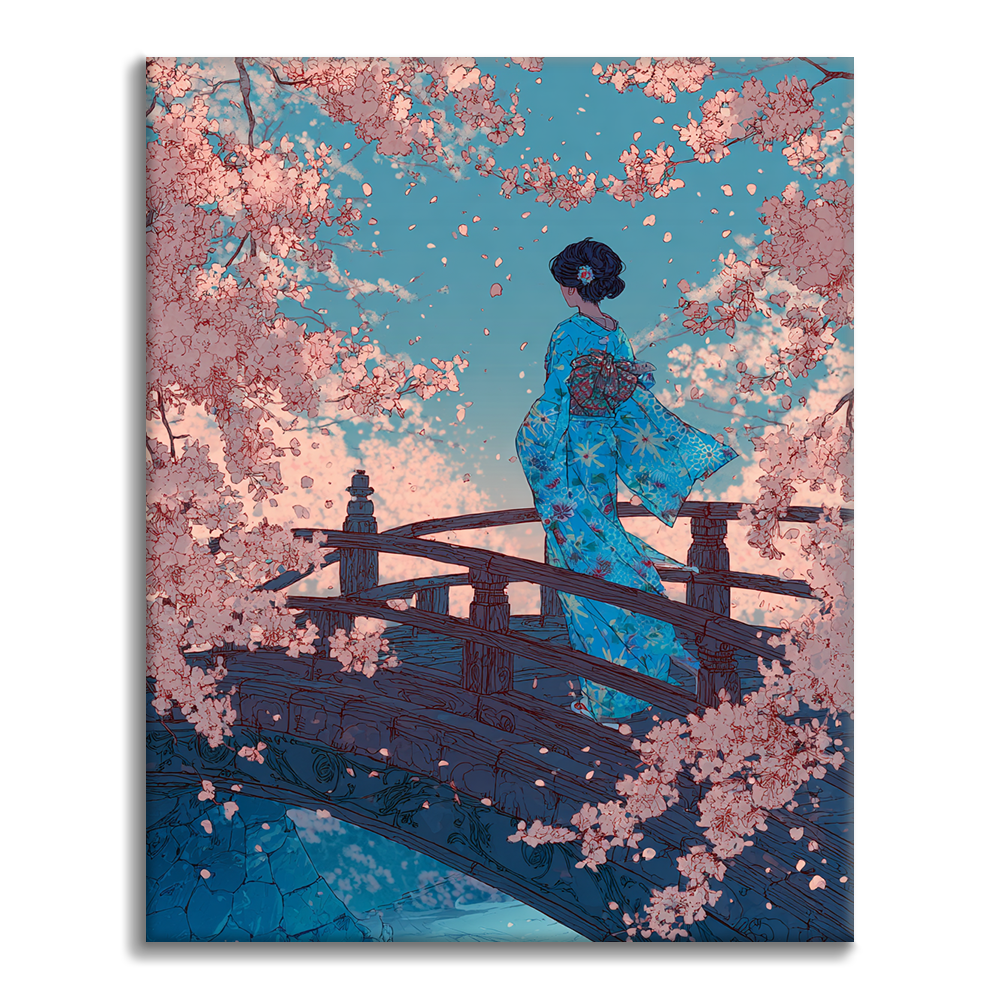 Sakura-bron - Måla efter siffror