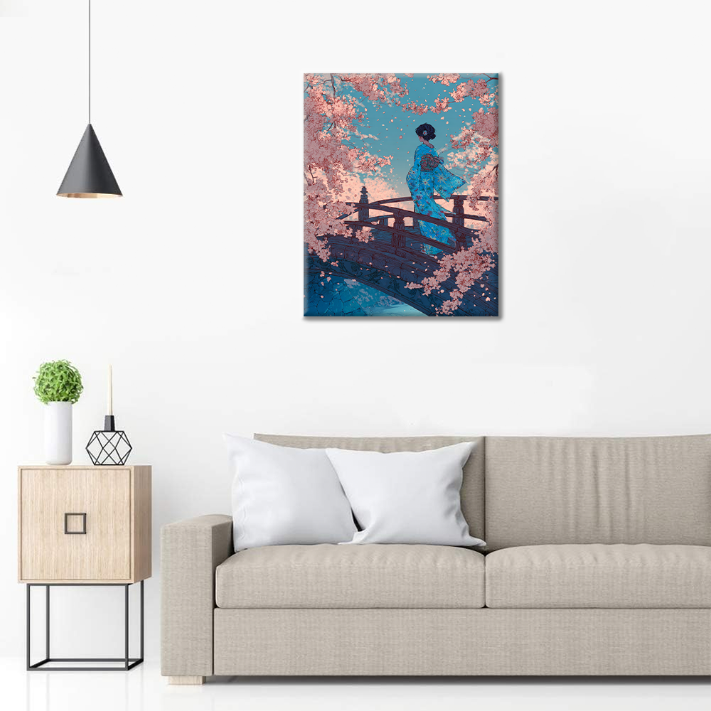 Sakura-bron - Måla efter siffror
