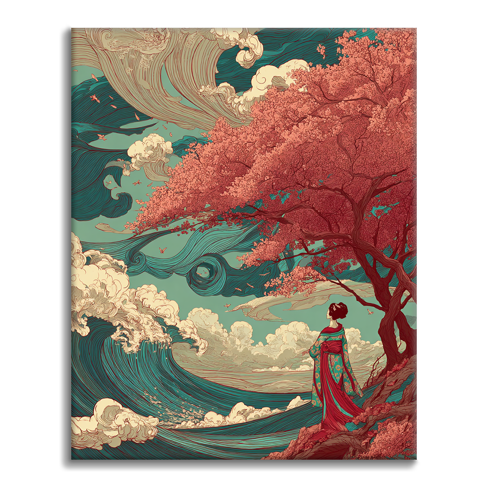 Sakura Wave - Måla efter siffror