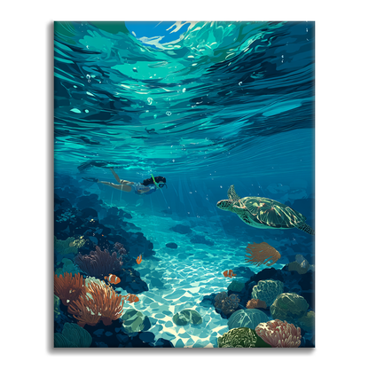 Snorkling på Bali - Måla efter siffror