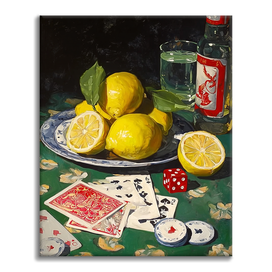 Citroner och poker - Måla efter siffror