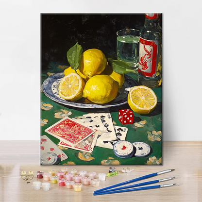 Citroner och poker - Måla efter siffror