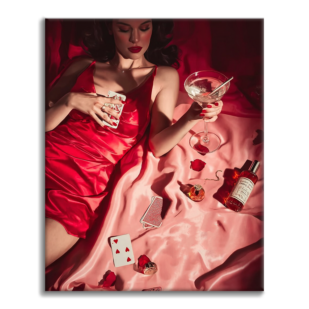 Poker och drinkar - Måla efter siffror