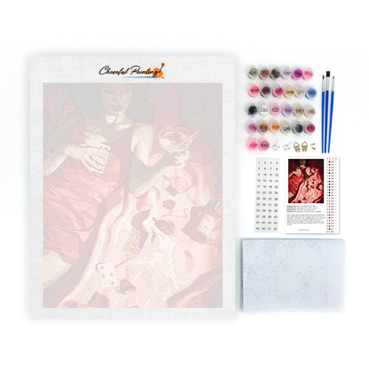 Poker och drinkar - Måla efter siffror