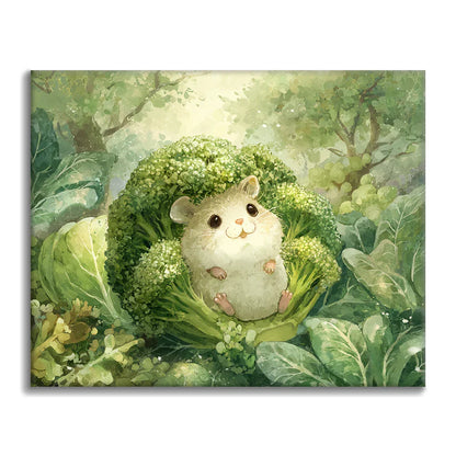 Broccolihamster - Måla efter siffror