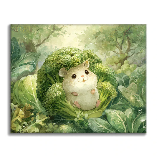 Broccolihamster - Måla efter siffror