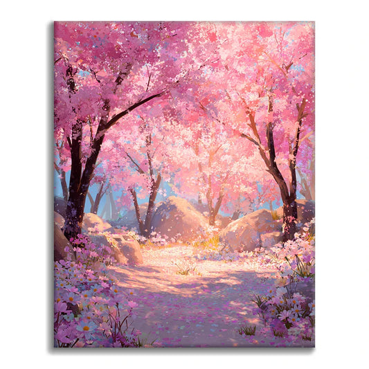 Förtrollad Sakura - Måla efter siffror