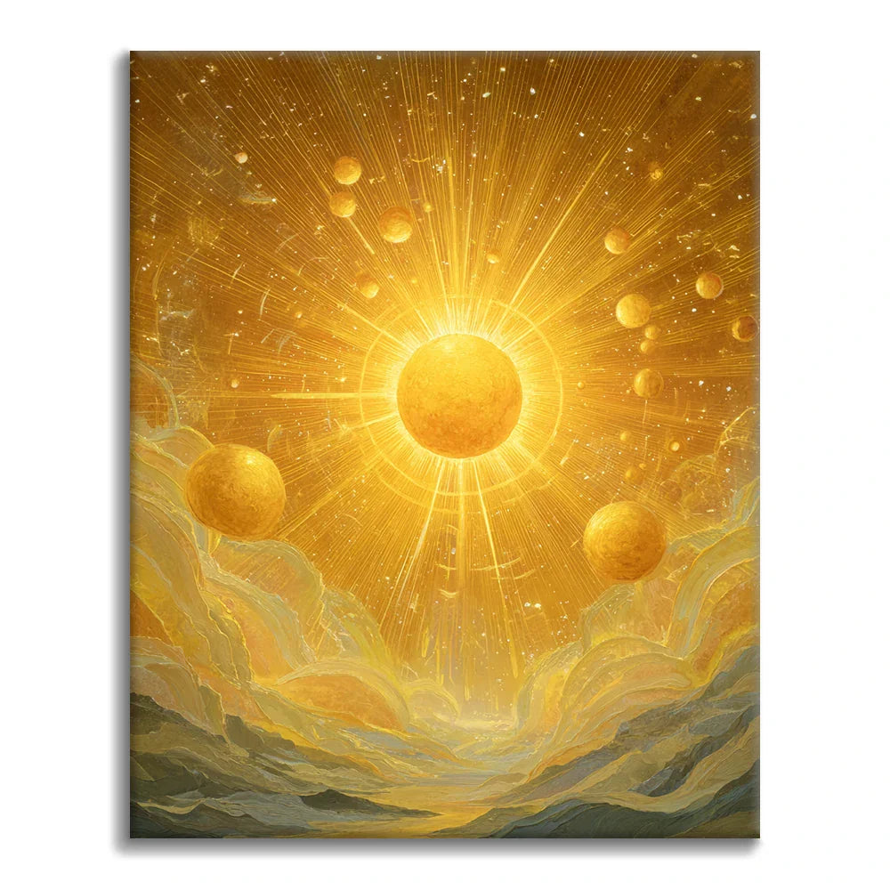 Gyllene solen - Måla efter siffror