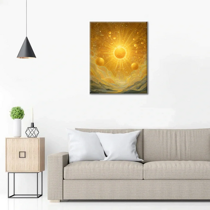 Gyllene solen - Måla efter siffror