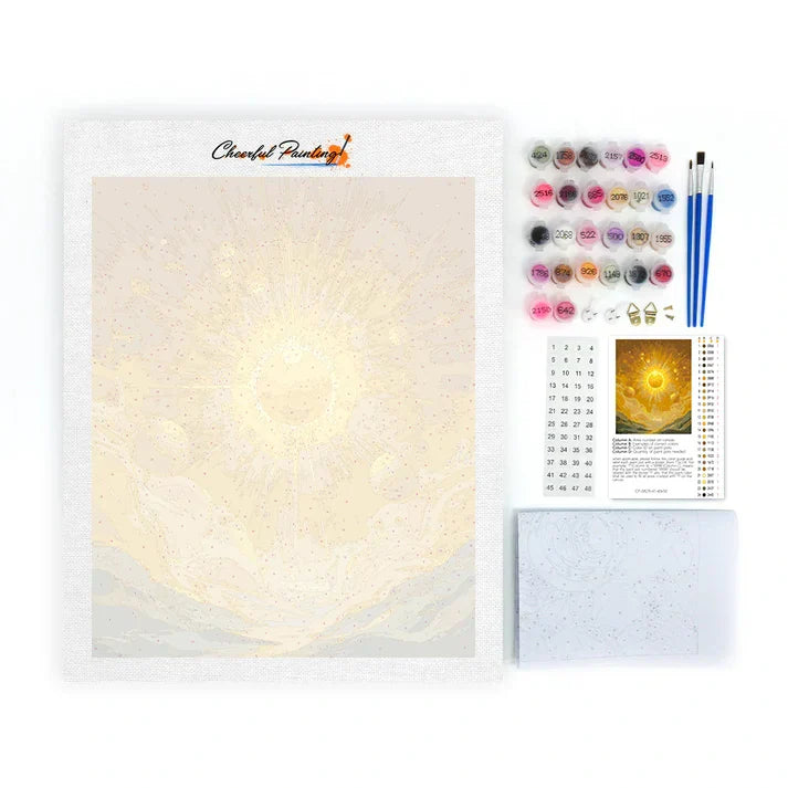 Gyllene solen - Måla efter siffror