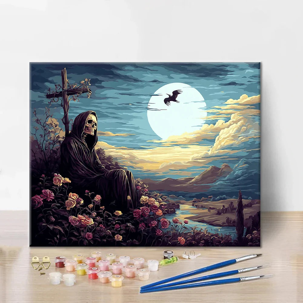 Kyrkogårdsvaktare - Måla efter siffror