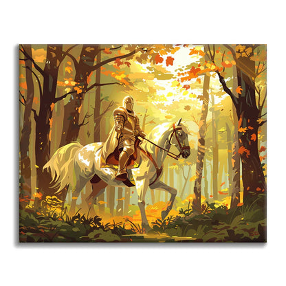 Riddare på en häst - Måla efter siffror