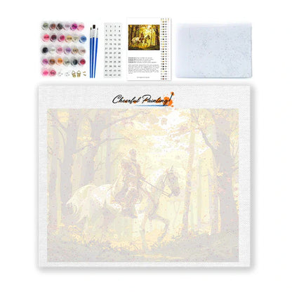 Riddare på en häst - Måla efter siffror