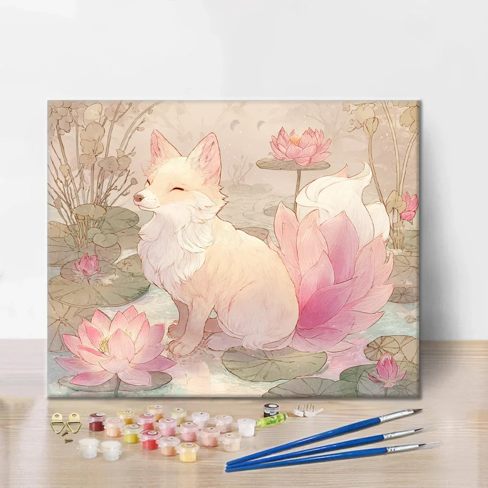 Lotusroträv - Måla efter siffror