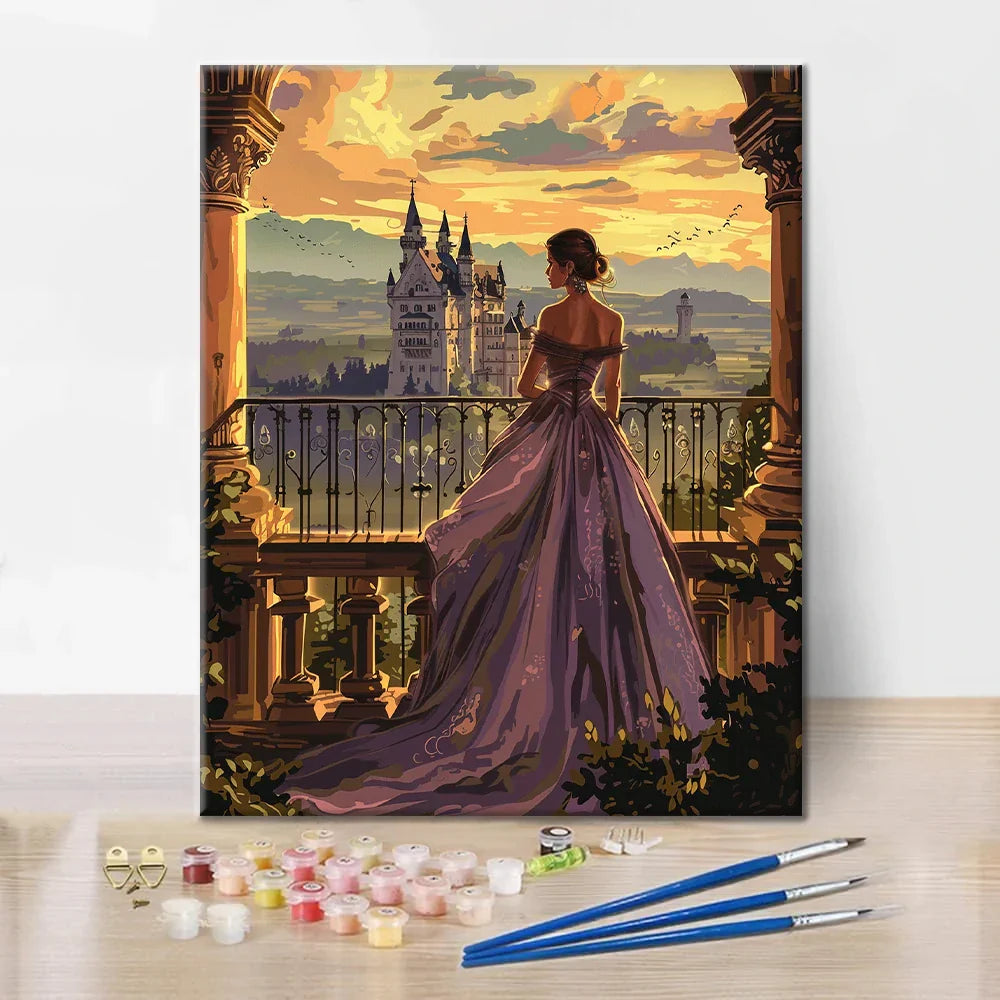 Prinsessan på slottet - Måla efter siffror