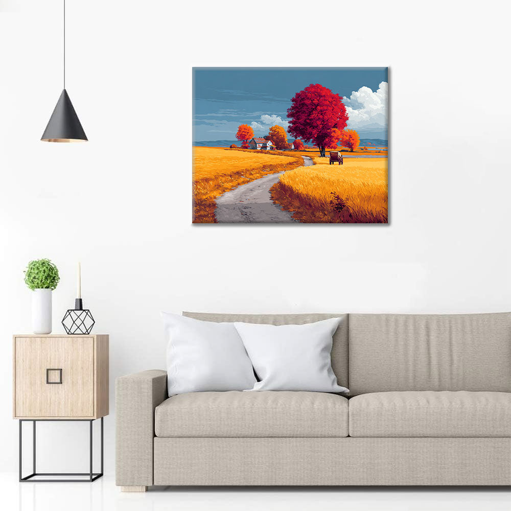 Höstlandstur - Måla efter siffror