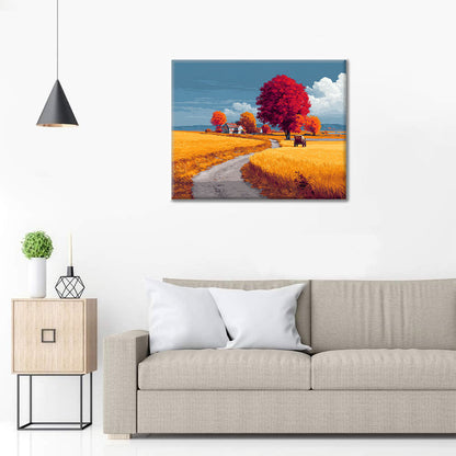 Höstlandstur - Måla efter siffror