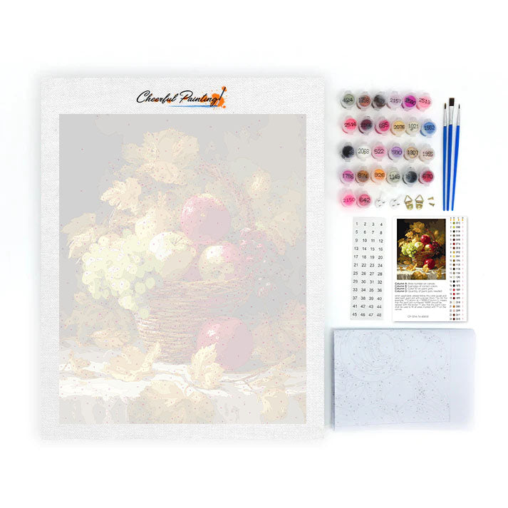 Höstfruktkorg - Måla efter siffror