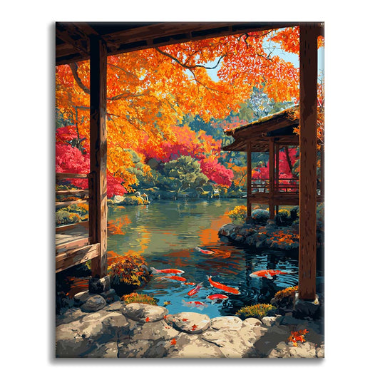 Höstreflektioner - Måla efter siffror