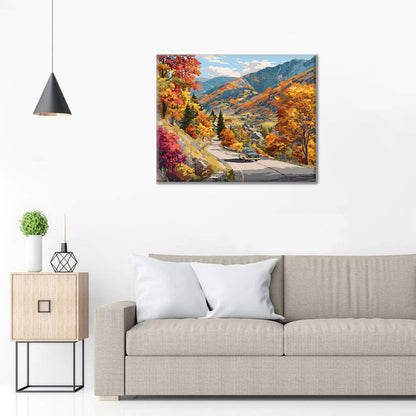 Höstbilresa - Måla efter siffror