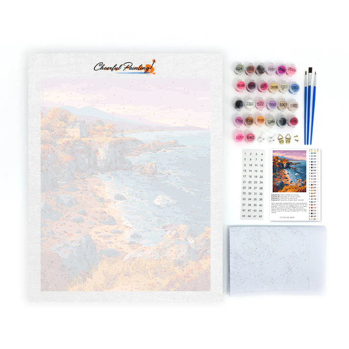 Höststuga vid havet - Måla efter siffror