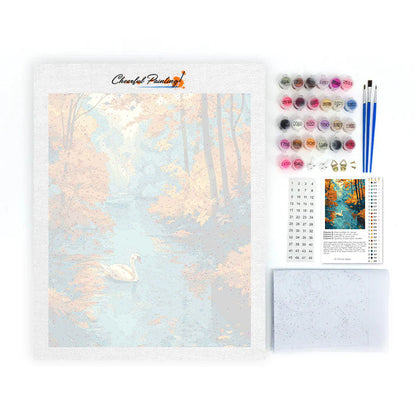 Höstsvan på sjön - Måla efter siffror