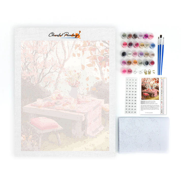 Hösttebjudning - Måla efter siffror