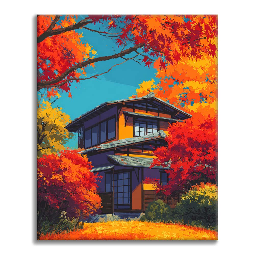 Höstens omfamning - Måla efter siffror