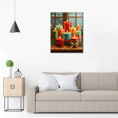 Julljusljus - Måla efter siffror