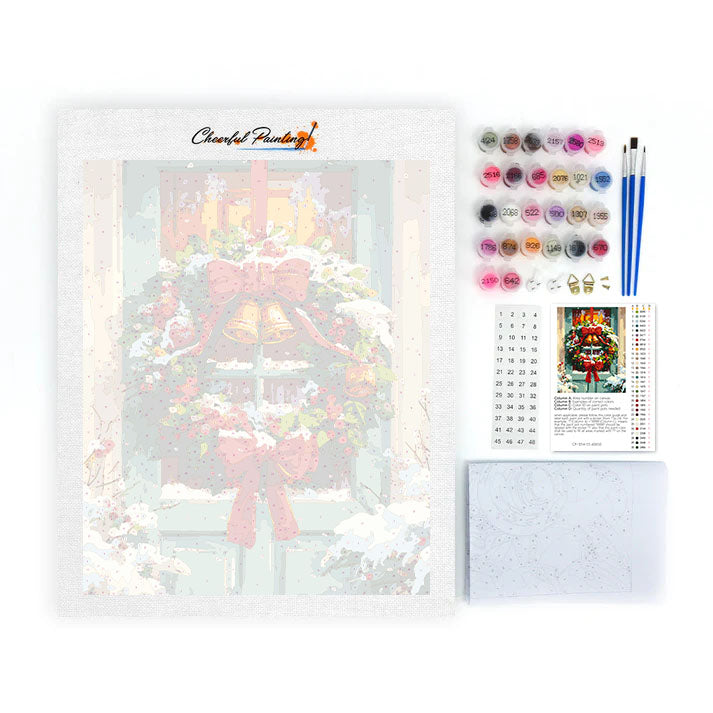 Juldörrkrans - Måla efter siffror