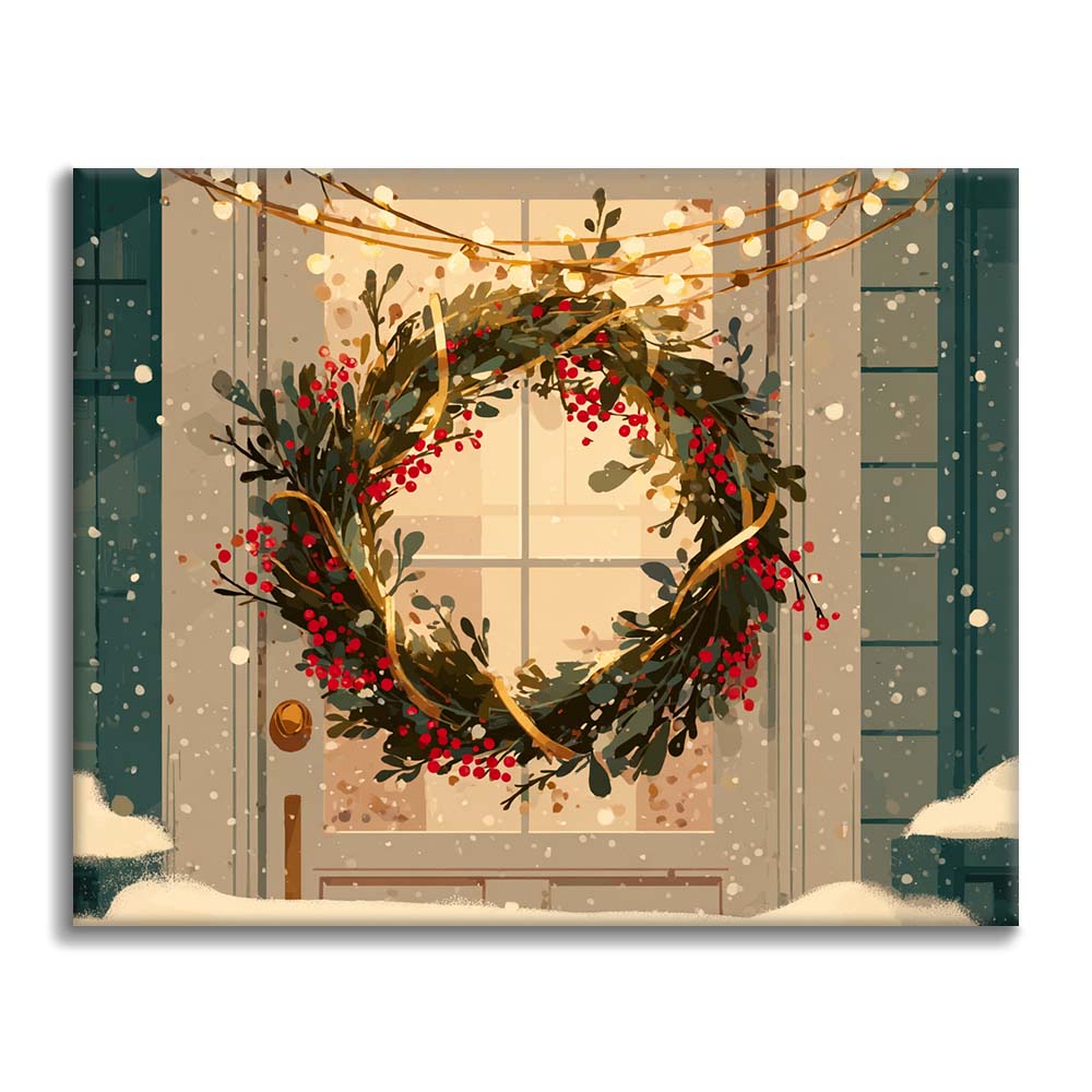 Julkrans - Måla efter siffror