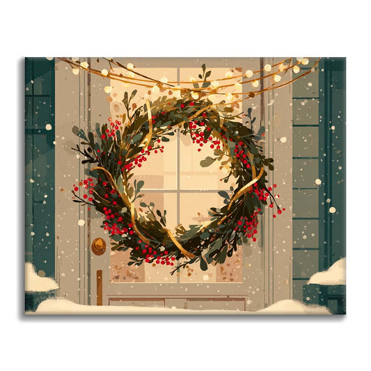 Julkrans - Måla efter siffror