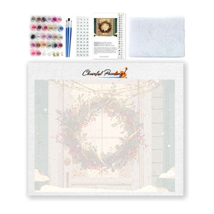 Julkrans - Måla efter siffror