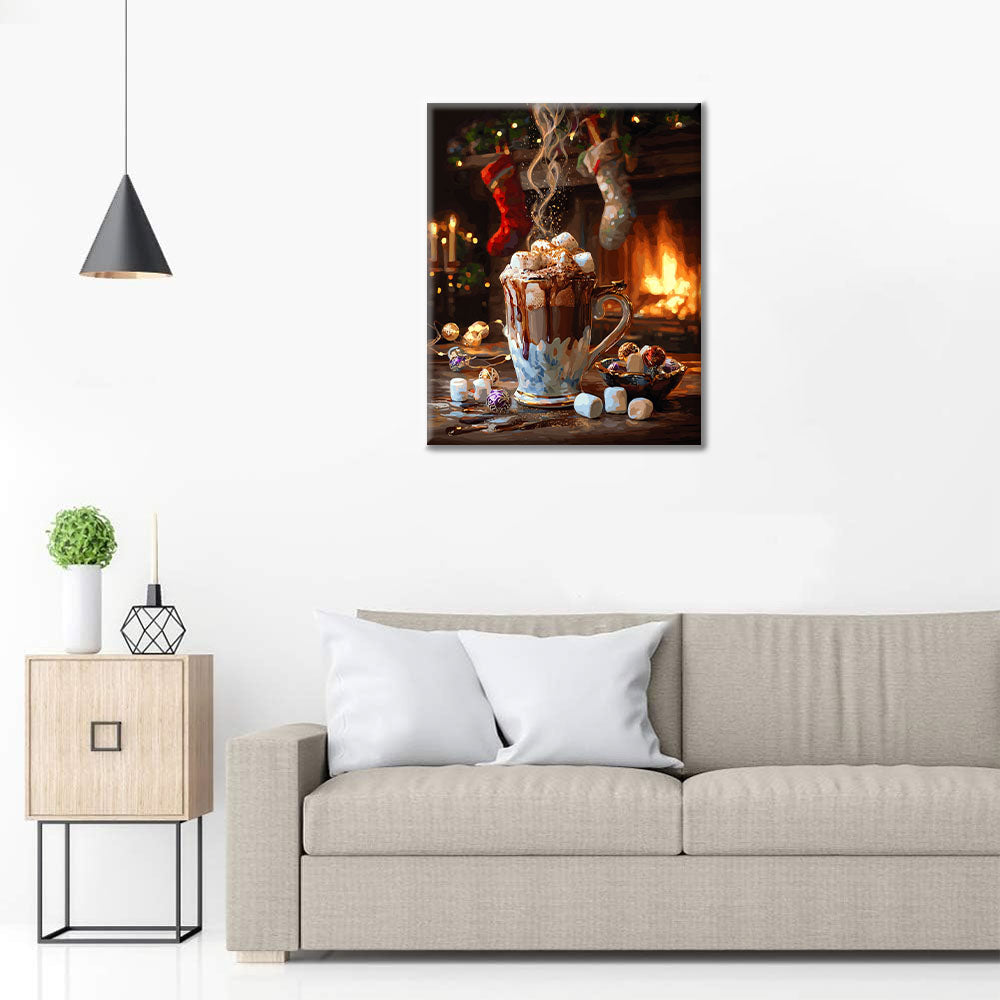 Mysig julkakao - Måla efter siffror