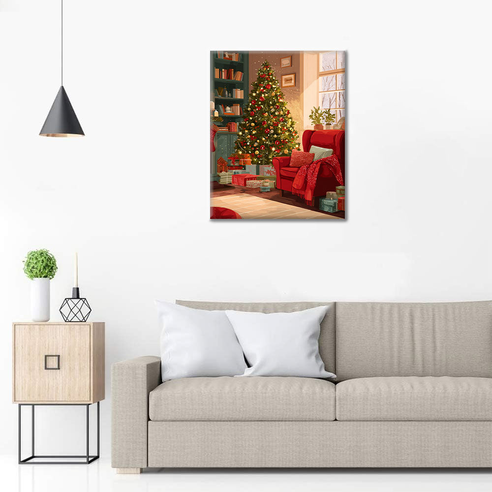 Mysig julgran - Måla efter siffror