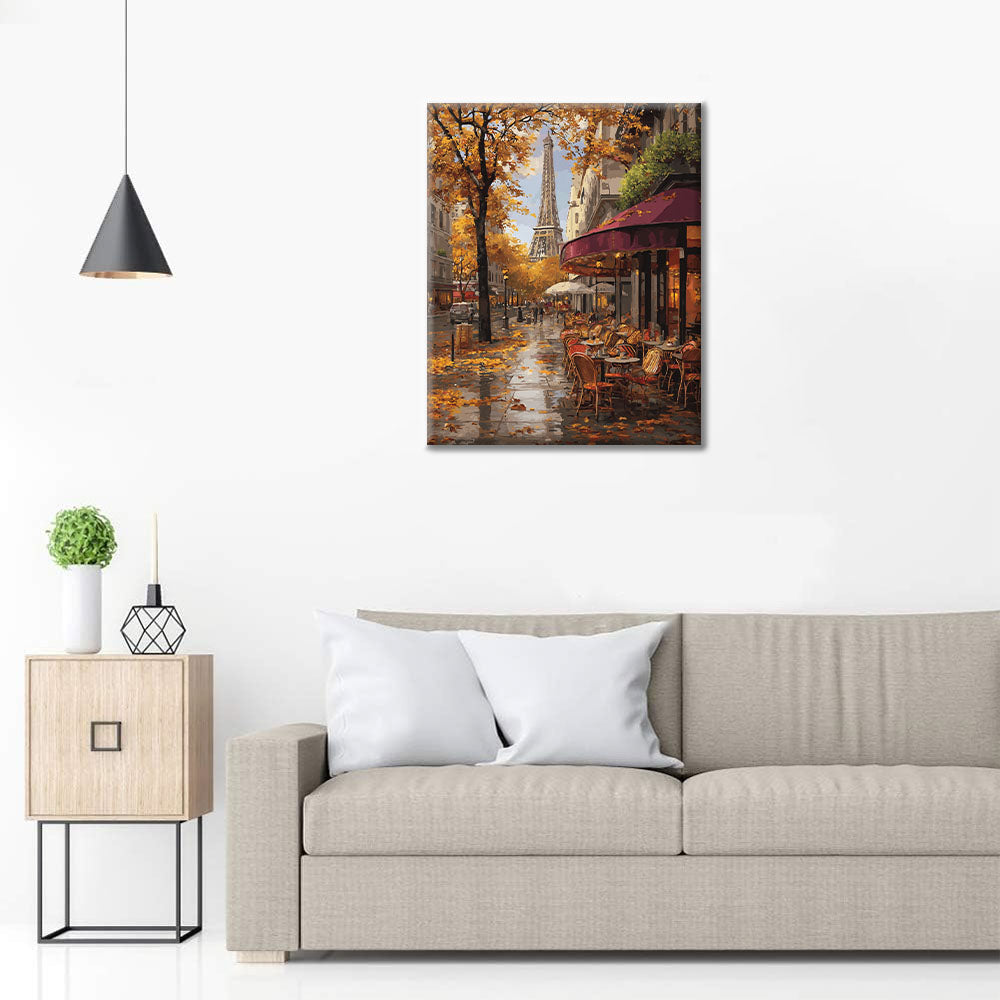 Fallna löv i Paris - Måla efter siffror