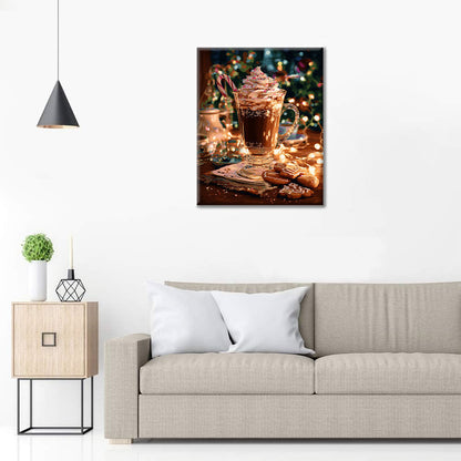 Varm choklad på vintern - Måla efter siffror