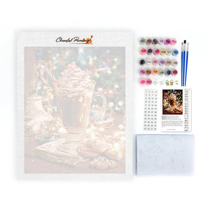 Varm choklad på vintern - Måla efter siffror