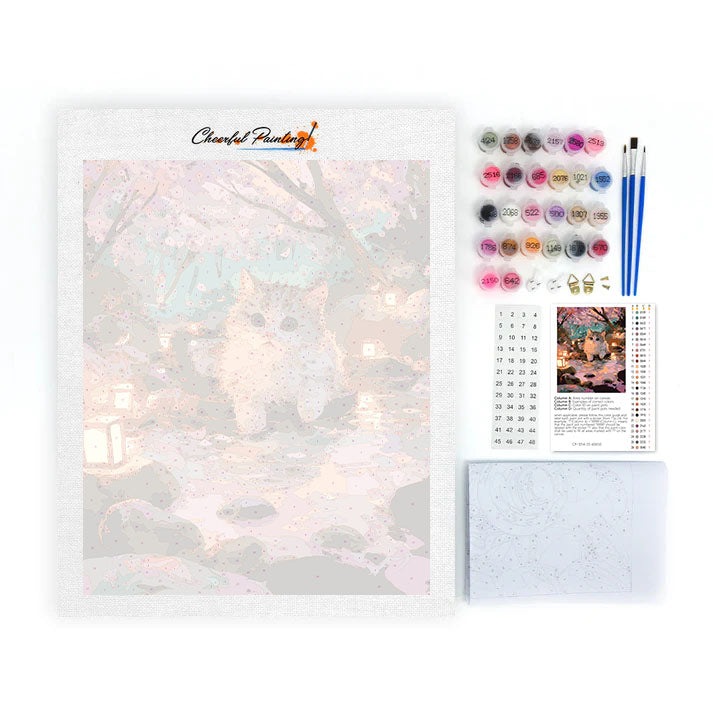 Varm källakatt - Måla efter siffror