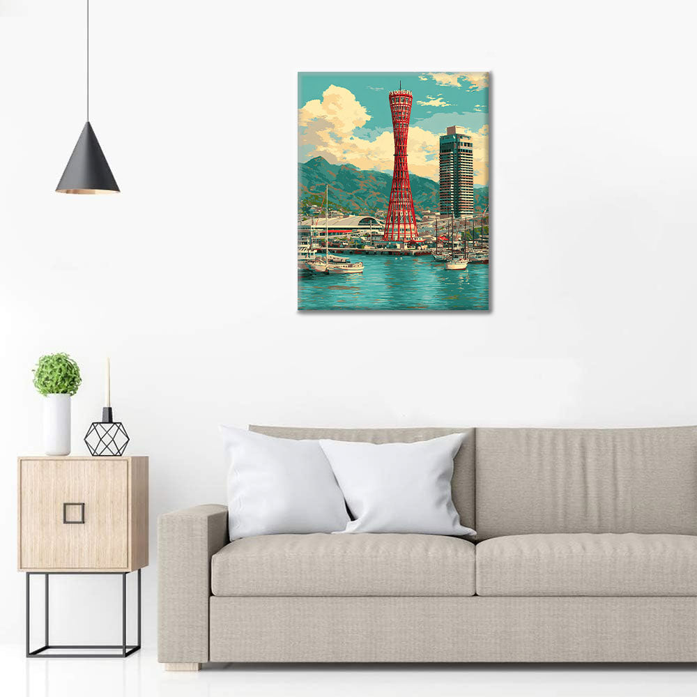 Kobe hamntorn - Måla efter siffror