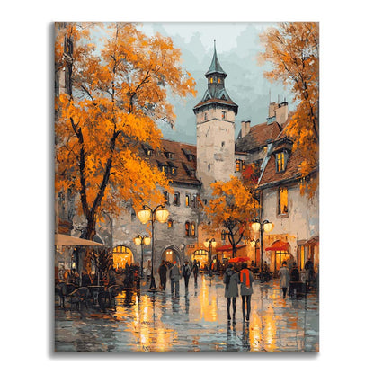 Lövrika kvadrater - Måla efter siffror